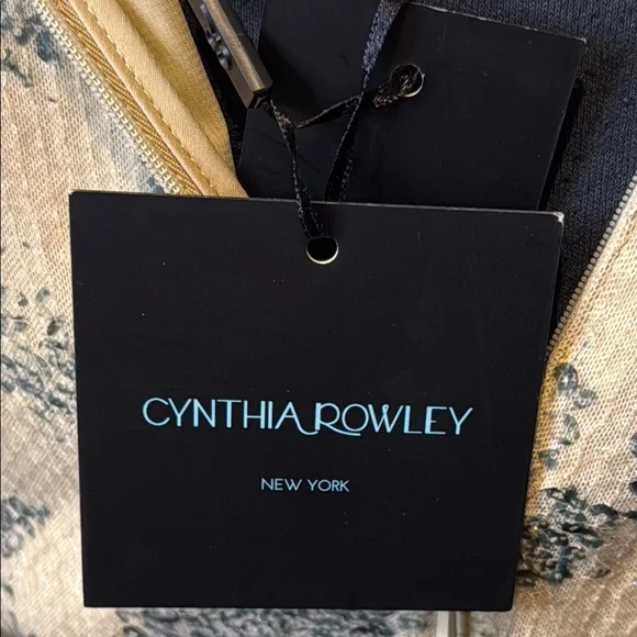 B6 Cynthia Rowley Women’s 2 Beige and Gray Patterned Long Sleeve Sequined Dress - Picture 3 of 8